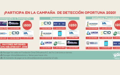 Aprovecha los beneficios de la campaña de detección temprana de cáncer 2020 de Fundación CIMA Chihuahua